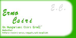 erno csiri business card